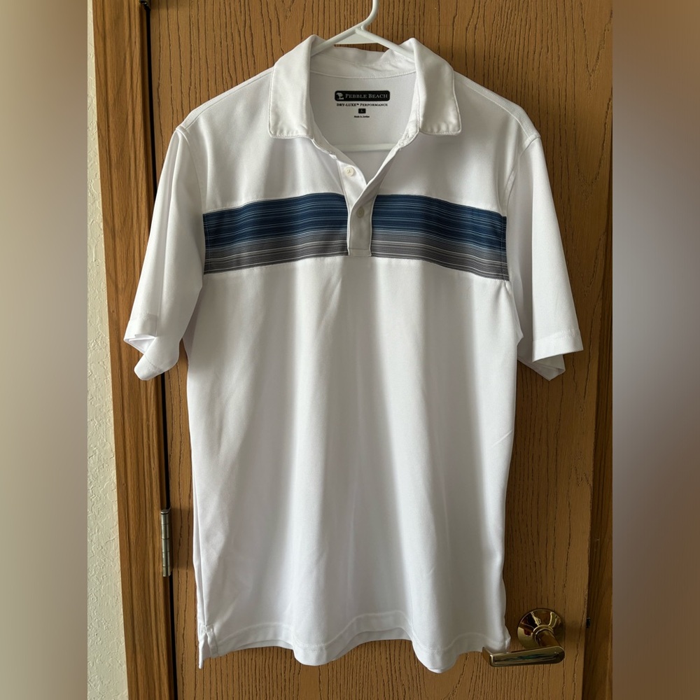 Pebble Beach Men's White Polo Shirt, size L